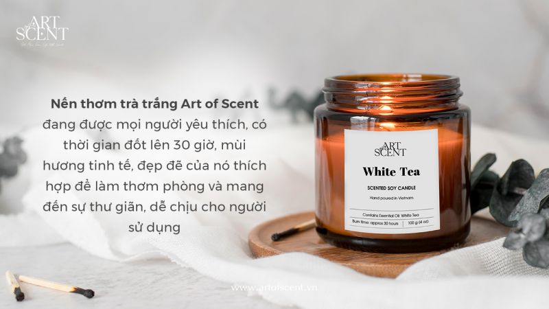 Nến thơm tinh dầu trà trắng Art of Scent được yêu thích