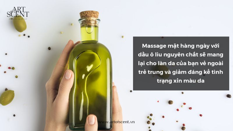 dầu ô liu massage mặt